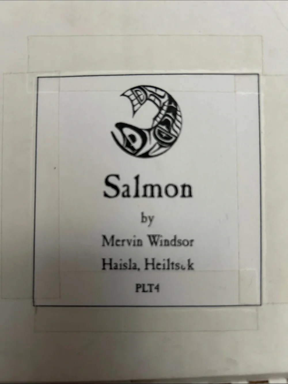 Native Canadian Art, Salmon Clear and Frosted Glass Plate with Salmon Fish